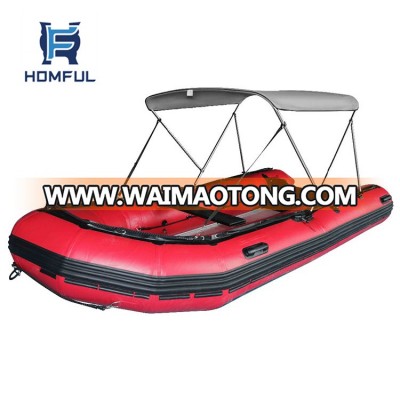 2 Bow Marine Inflatable Boat Bimini Cover Bimini Top with Rear Support Pole and Storage Boot