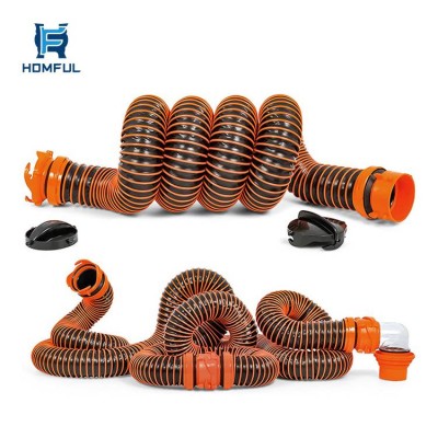 HOMFUL 20FT Sewage Tank Suction Pipe Connector RV Sewer Hose Kit Floor Drain Plastic Pipe RV Sewer Hose