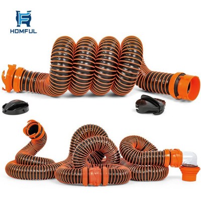 HOMFUL 20FT Sewage Tank Suction Pipe Connector RV Sewer Hose Kit Floor Drain Plastic Pipe RV Sewer Hose